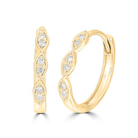 Thumbnail for 14K Yellow Gold 1/10 Ct.Tw. Diamond  Stackable Hoop Earrings