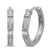 Thumbnail for 14K White Gold 1/6 Ct.Tw. Diamond  Stackable Hoop Earrings