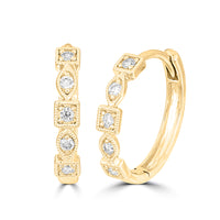 Thumbnail for 14K Yellow Gold 1/8  Ct.Tw. Diamond  Stackable Hoop Earrings