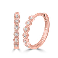 Thumbnail for 14K Rose Gold 1/10 Ct.Tw. Diamond Stackable Hoop Earrings