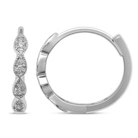 Thumbnail for 14K White Gold 1/10 Ct.Tw. Diamond  Stackable Hoop Earrings