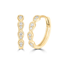 Thumbnail for 14K Yellow Gold 1/10 Ct.Tw. Diamond  Stackable Hoop Earrings