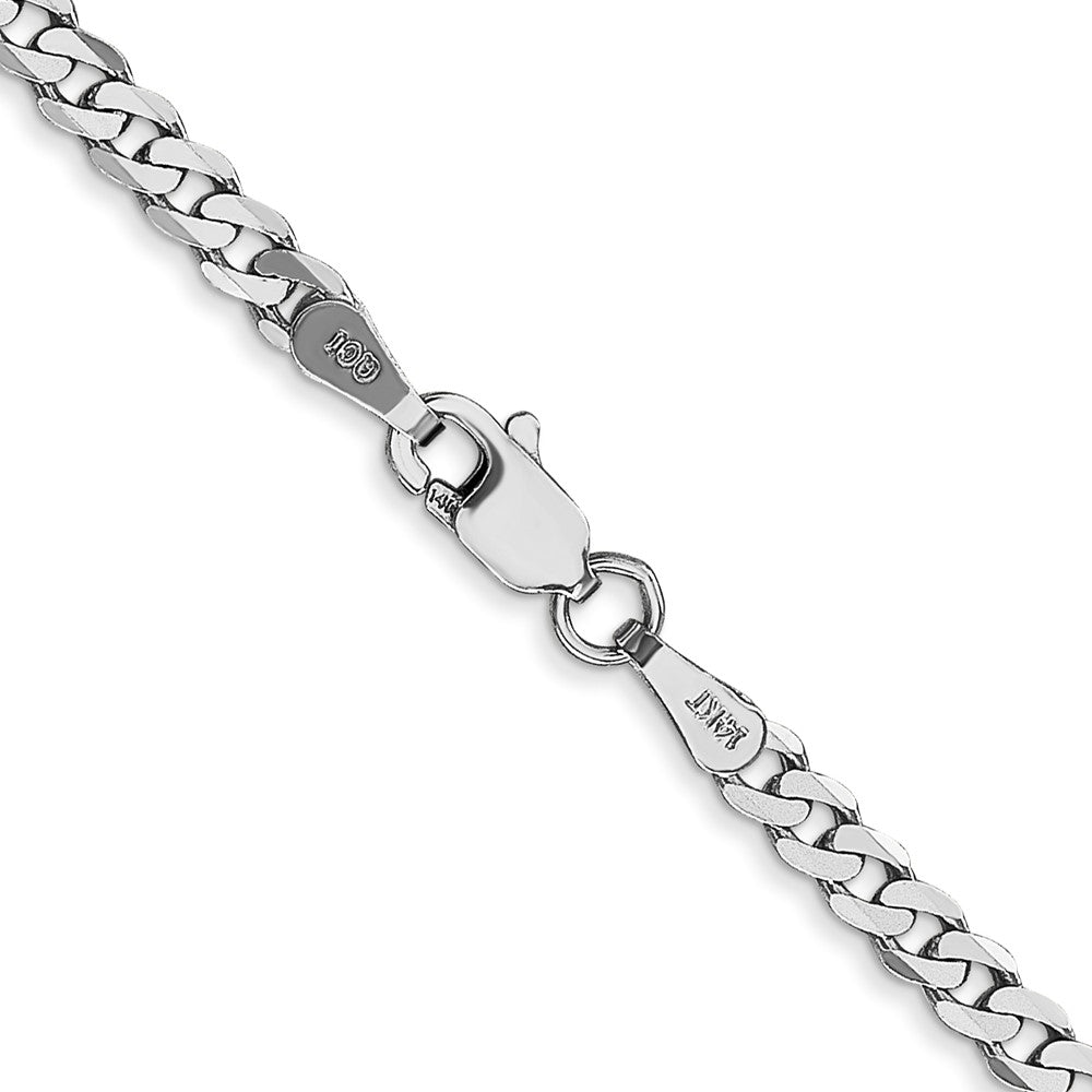 14k WG 2.9mm Flat Beveled Curb Chain
