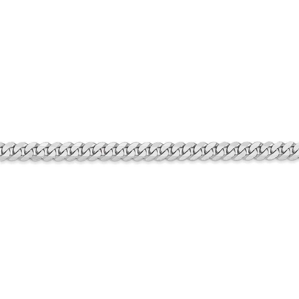 14k WG 3.9mm Flat Beveled Curb Chain