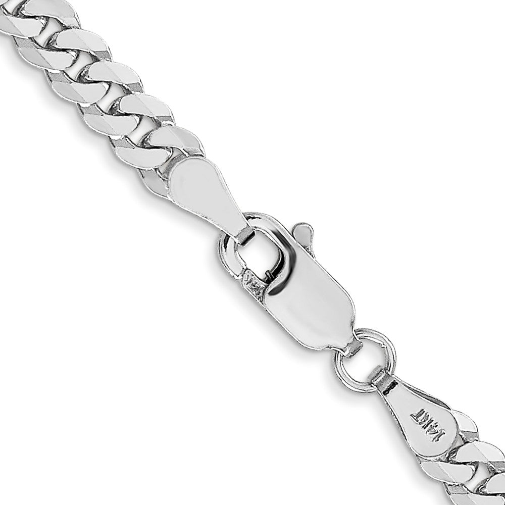 14k WG 3.9mm Flat Beveled Curb Chain