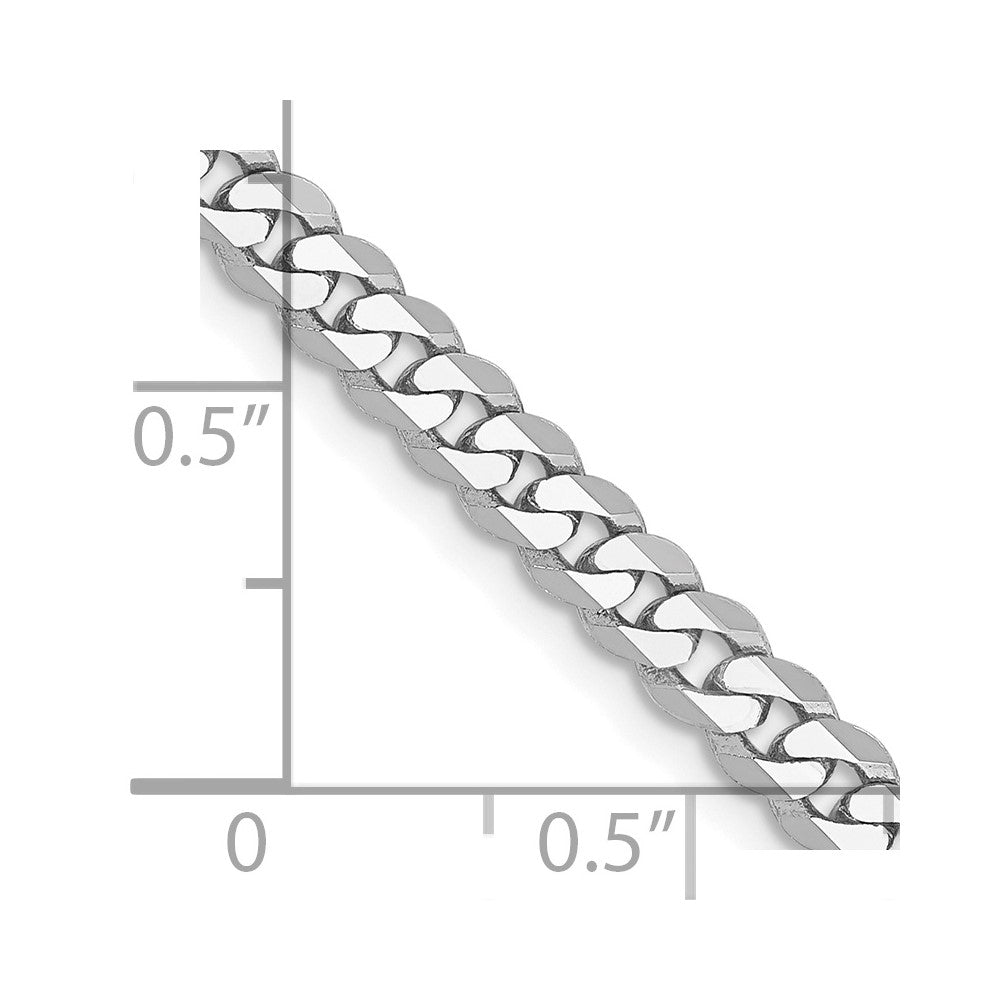 14k WG 3.9mm Flat Beveled Curb Chain