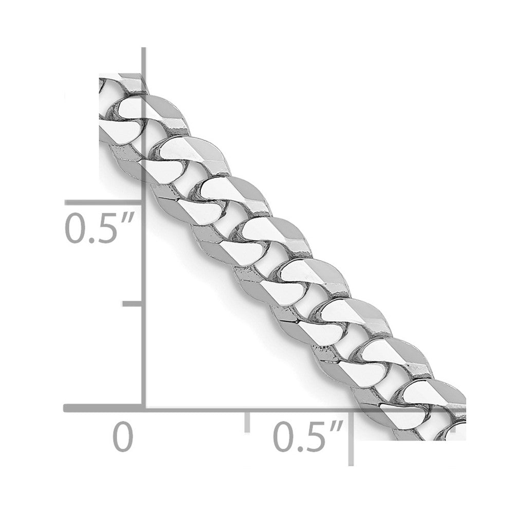 14k WG 4.75mm Flat Beveled Curb Chain