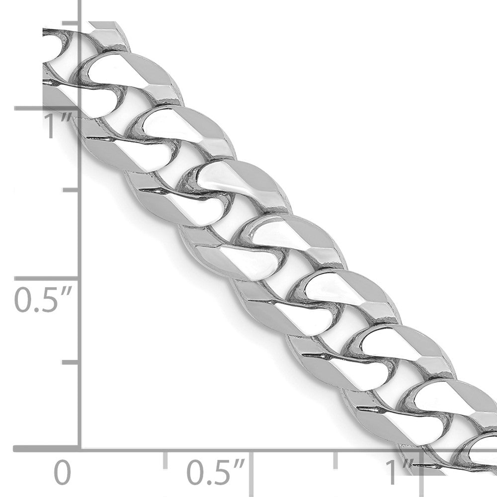 14k WG 8mm Flat Beveled Curb Chain