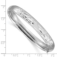 Thumbnail for 14k 5/16 White Gold Florentine Engraved Hinged Bangle
