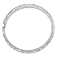 Thumbnail for 14k 7/16 White Gold Florentine Engraved Hinged Bangle
