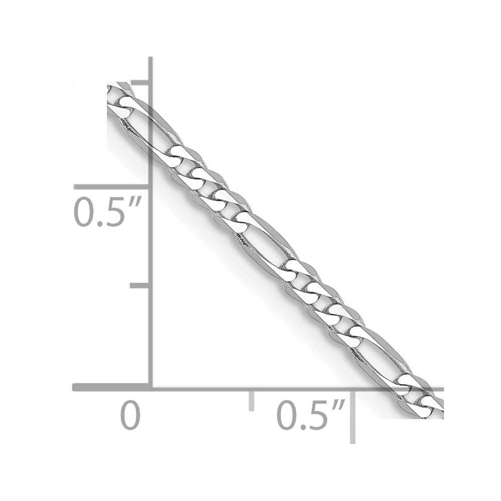 14k WG 2.25mm Flat Figaro Chain