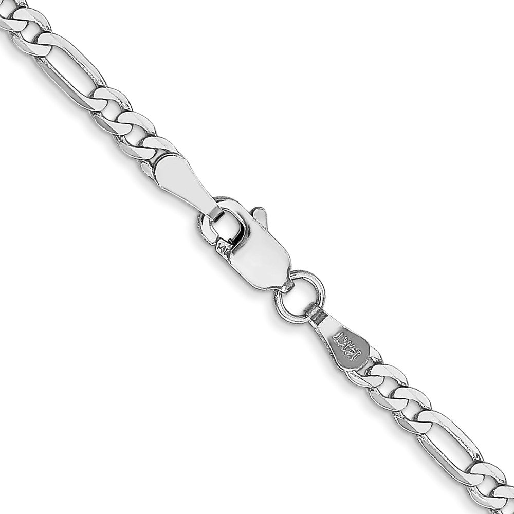 14k WG 2.75mm Flat Figaro Chain