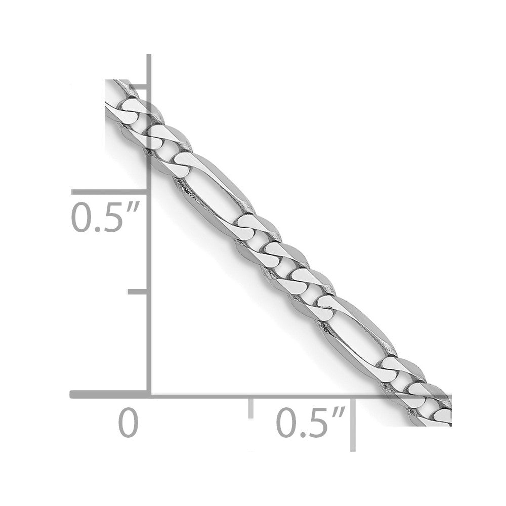 14k WG 2.75mm Flat Figaro Chain