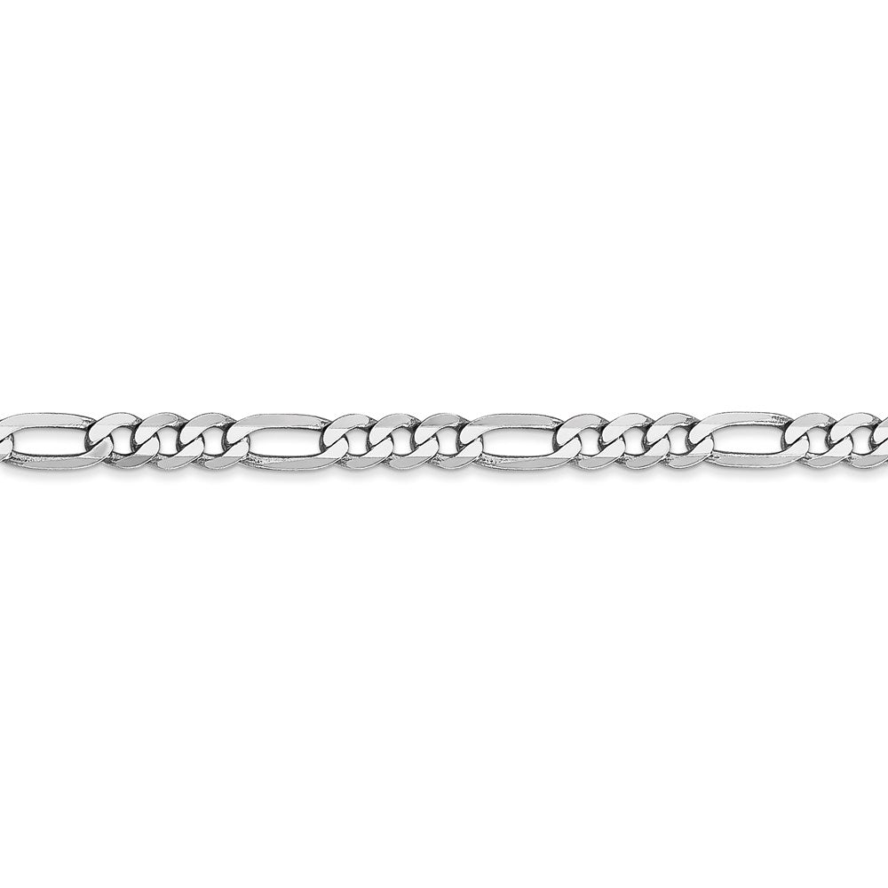 14k WG 4mm Flat Figaro Chain