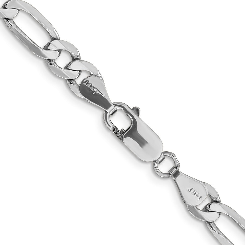 14k WG 6mm Flat Figaro Chain