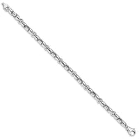 Thumbnail for 14k WG 5.5mm 8.5in Solid Hand-Polished Fancy Link Bracelet