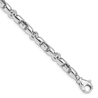 Thumbnail for 14k WG 5.5mm 8.5in Solid Hand-Polished Fancy Link Bracelet