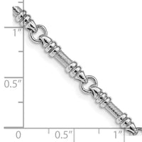 Thumbnail for 14k White Gold 3.5mm Hand-polished Fancy Link Bracelet