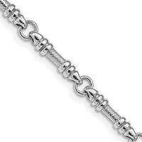 Thumbnail for 14k White Gold 3.5mm Hand-polished Fancy Link Bracelet