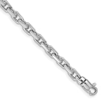 Thumbnail for 14k White Gold 4.2mm Hand-polished Fancy Link Bracelet