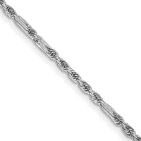 Thumbnail for 14k White Gold 1.8mm D/C Milano Rope Chain