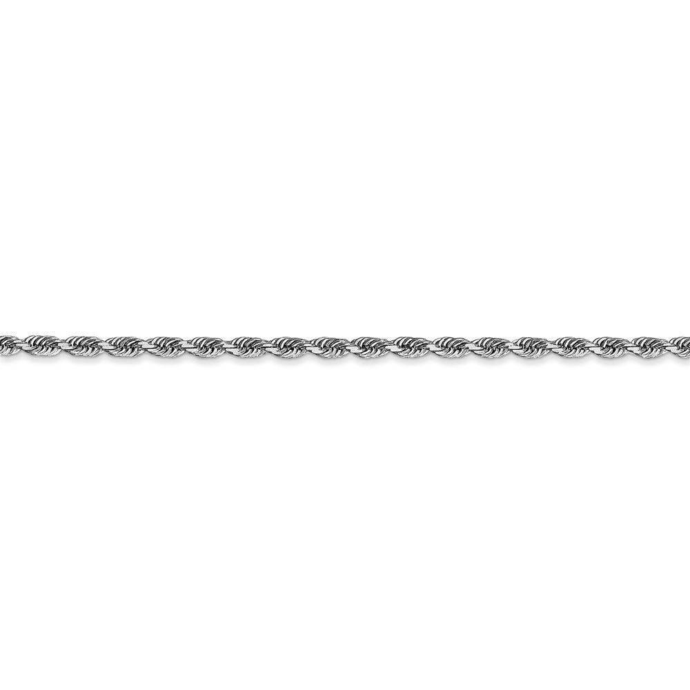 14k White Gold 2.25mm Diamond-cut Quadruple Rope Chain