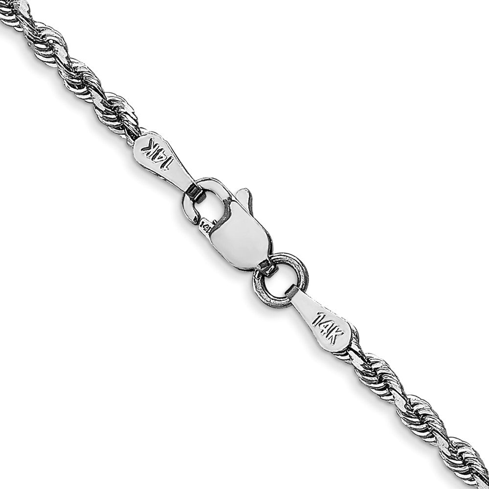 14k White Gold 2.25mm Diamond-cut Quadruple Rope Chain