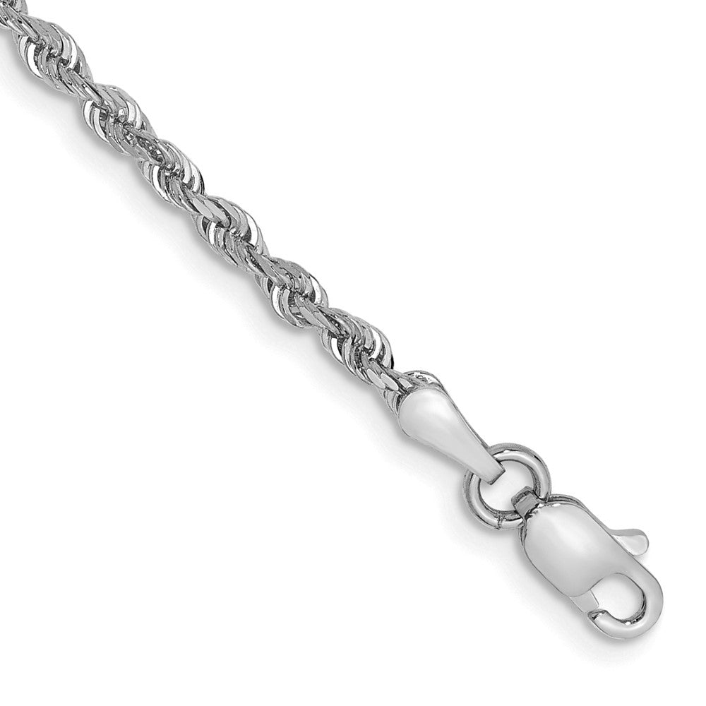 14k White Gold 2.25mm Diamond-cut Quadruple Rope Chain