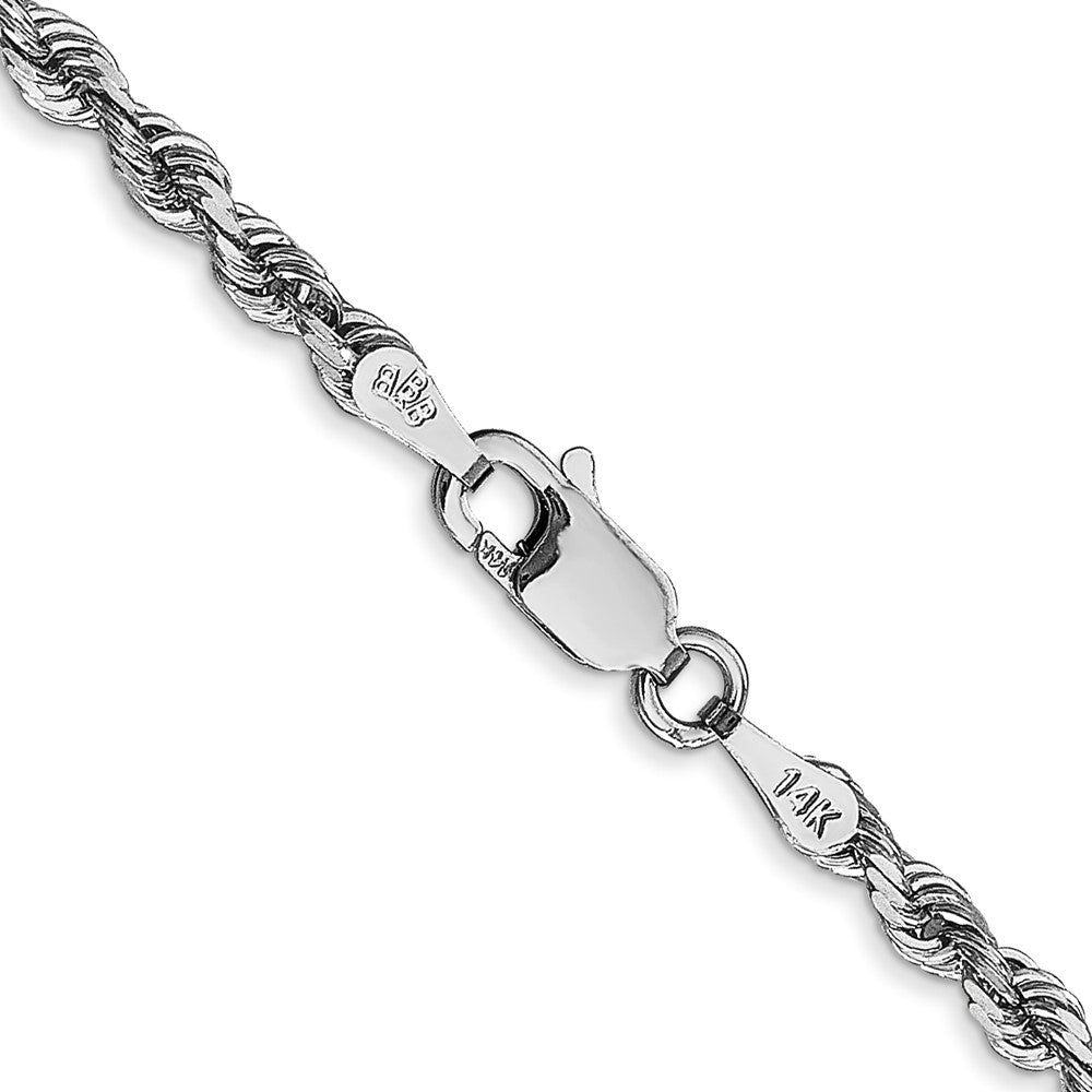 14k White Gold 3.0mm D/C Quadruple Rope Chain