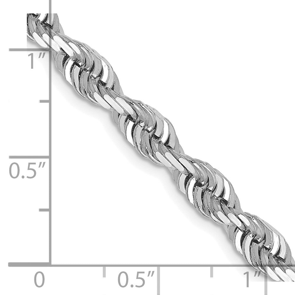 14k White Gold 5.0mm D/C Quadruple Rope Chain