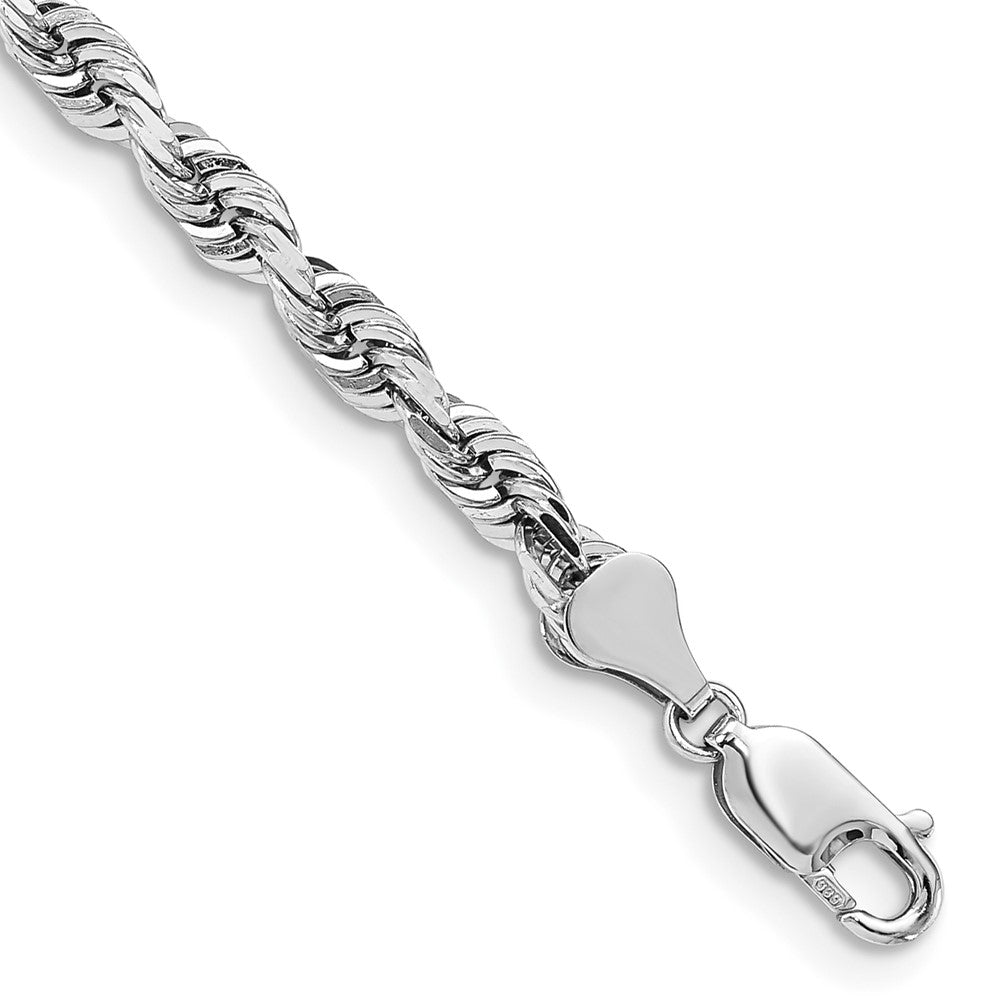 14k White Gold 5.0mm D/C Quadruple Rope Chain