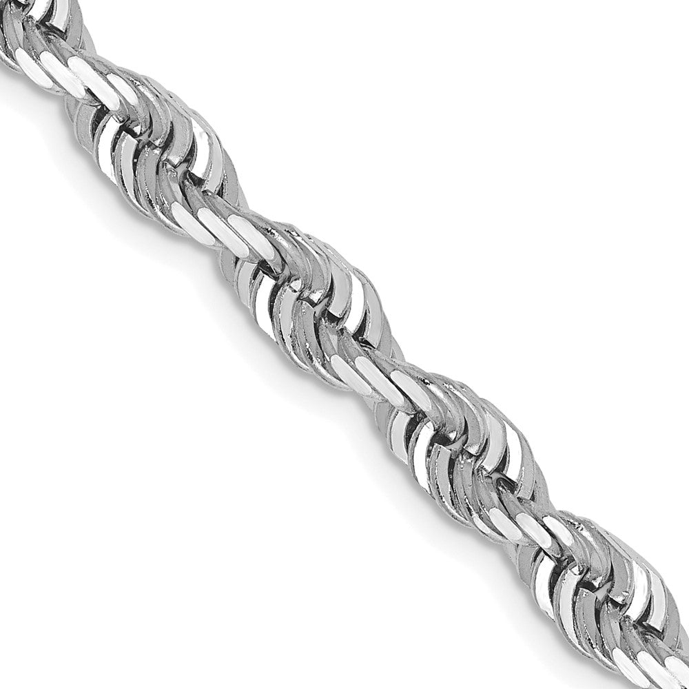 14k White Gold 5.0mm D/C Quadruple Rope Chain