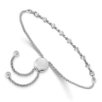 Thumbnail for 14k White Gold 2.5mm Round Diamond .54ct Adjustable Bracelet Mounting