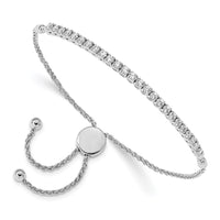 Thumbnail for 14k White Gold 2.2mm Round Diamond 1.03ct Adjustable Bracelet Mounting