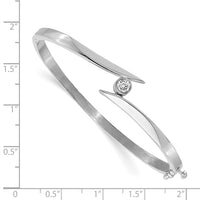 Thumbnail for 14k White Gold AA Diamond Hinged Bangle