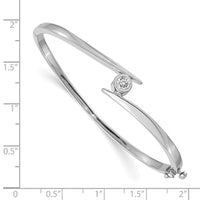 Thumbnail for 14k White Gold AAA Diamond Hinged Bangle