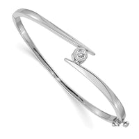 Thumbnail for 14k White Gold A Diamond Hinged Bangle