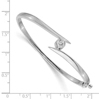 Thumbnail for 14k White Gold AA Diamond Hinged Bangle