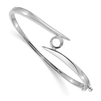 Thumbnail for 14k White Gold Hinged Bangle Bracelet Mounting