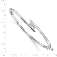 Thumbnail for 14k White Gold AAA Diamond Hinged Bangle
