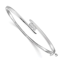 Thumbnail for 14k White Gold AAA Diamond Hinged Bangle