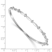 Thumbnail for 14k White Gold AAA Diamond Hinged Bangle