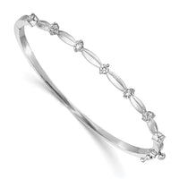 Thumbnail for 14k White Gold VS Diamond Hinged Bangle