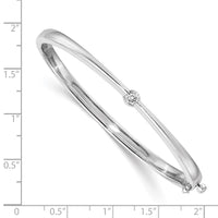 Thumbnail for 14k White Gold VS Diamond Hinged Bangle