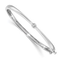 Thumbnail for 14k White Gold A Diamond Hinged Bangle