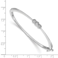 Thumbnail for 14k White Gold AAA Diamond Hinged Bangle