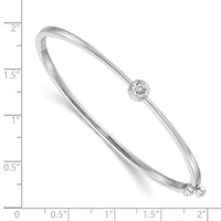 Thumbnail for 14k White Gold A Diamond Hinged Bangle