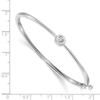 Thumbnail for 14k White Gold A Diamond Hinged Bangle