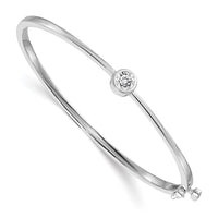 Thumbnail for 14k White Gold VS Diamond Hinged Bangle