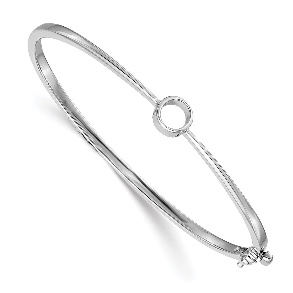 14k White Gold Hinged Bangle Bracelet Mounting